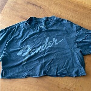 Fender Blue Short Sleeve Tee Casual Cotton Blend